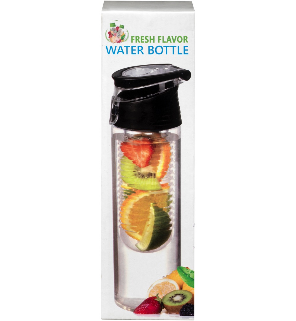 Fresh Flavor Water bottle zwart (700 ml)