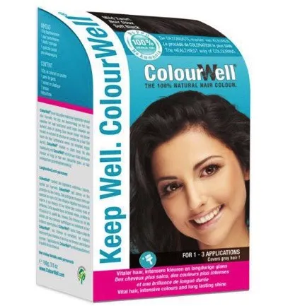 Colourwell 100% Natuurlijke Haarkleuring Mild Zwart (100 gr)