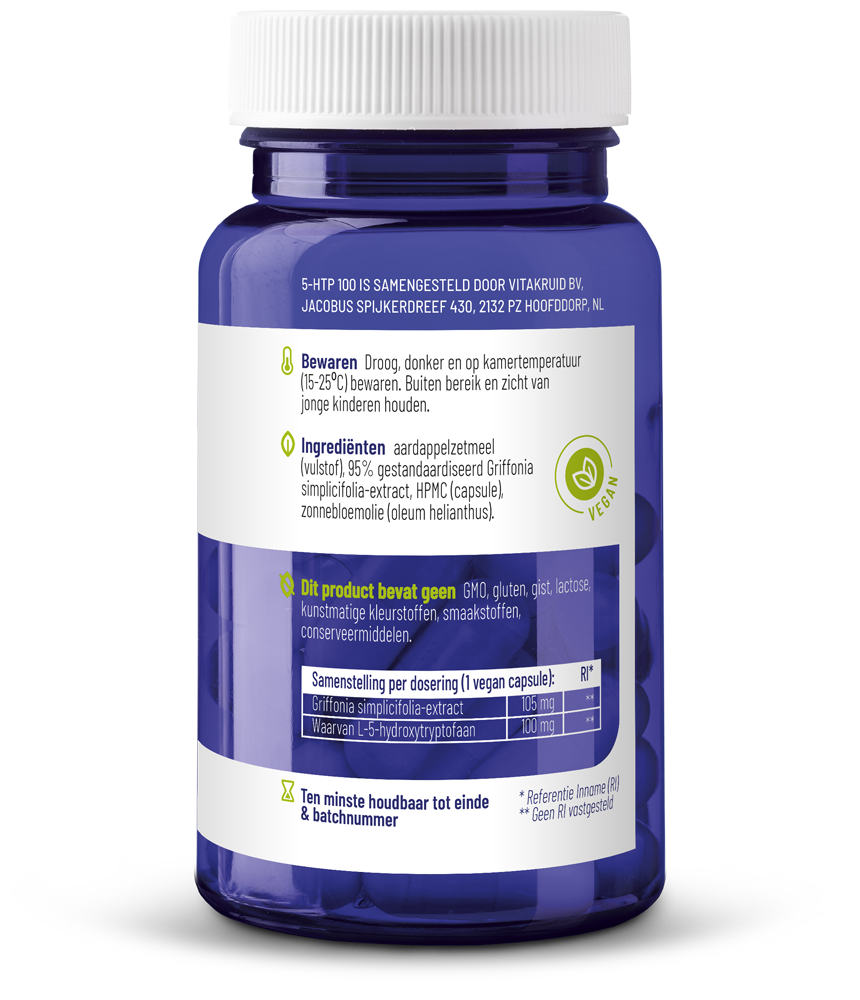 Vitakruid 5-Htp 100 Mg (60 vega capsules) - image 2