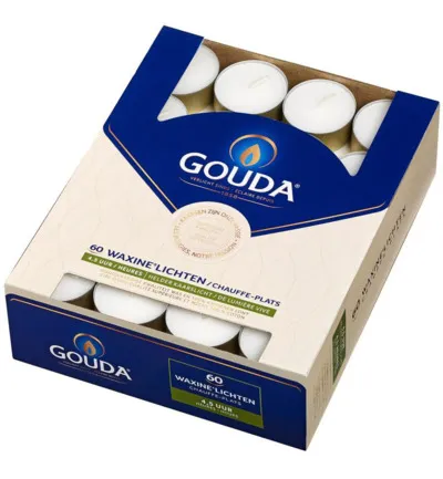 Gouda Waxinelicht 4.5 Uur Wit (60 stuks)