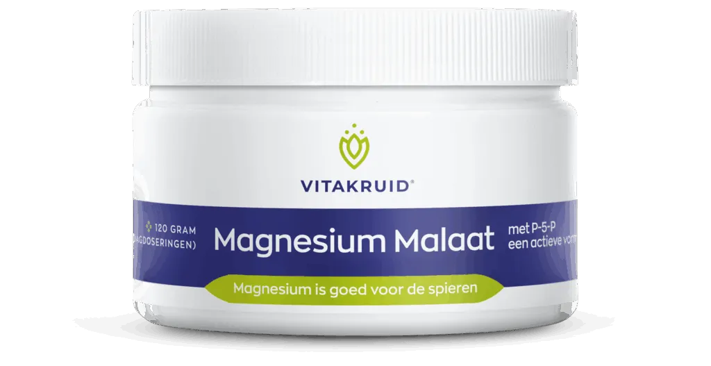 Vitakruid Magnesium Malaat Met Vitamine B6 (P-5-P) (120 gr)