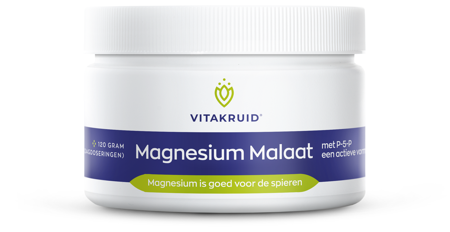 Vitakruid Magnesium Malaat Met Vitamine B6 (P-5-P) (120 gr)