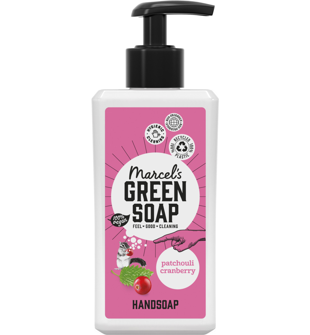 Marcel's Green Soap Handzeep patchouli & cranberry zonder pomp (250 ml)