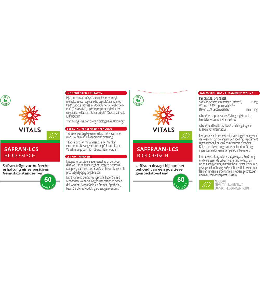 Vitals Saffraan-Lcs Bio (60 capsules) - image 2