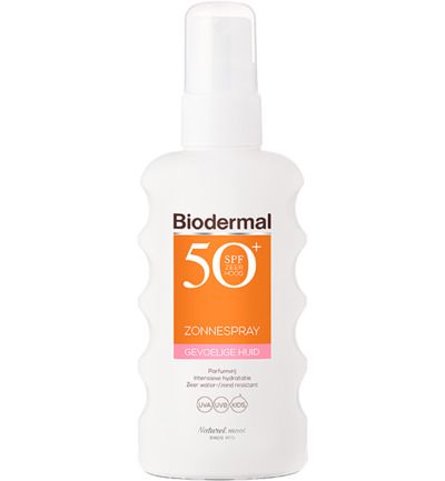 Biodermal Zonnespray SPF50+ gevoelige huid (175 ml)