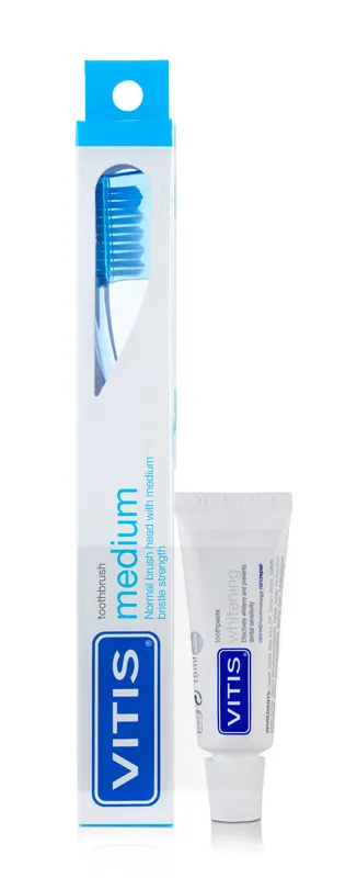 Vitis Sensitive tandenborstel met tandpasta sample (1 stuk)