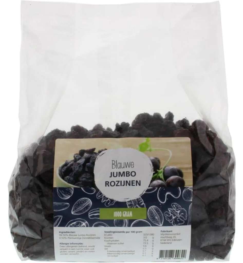 Mijnnatuurwinkel Blauwe Jumbo Rozijnen (1000 gr)