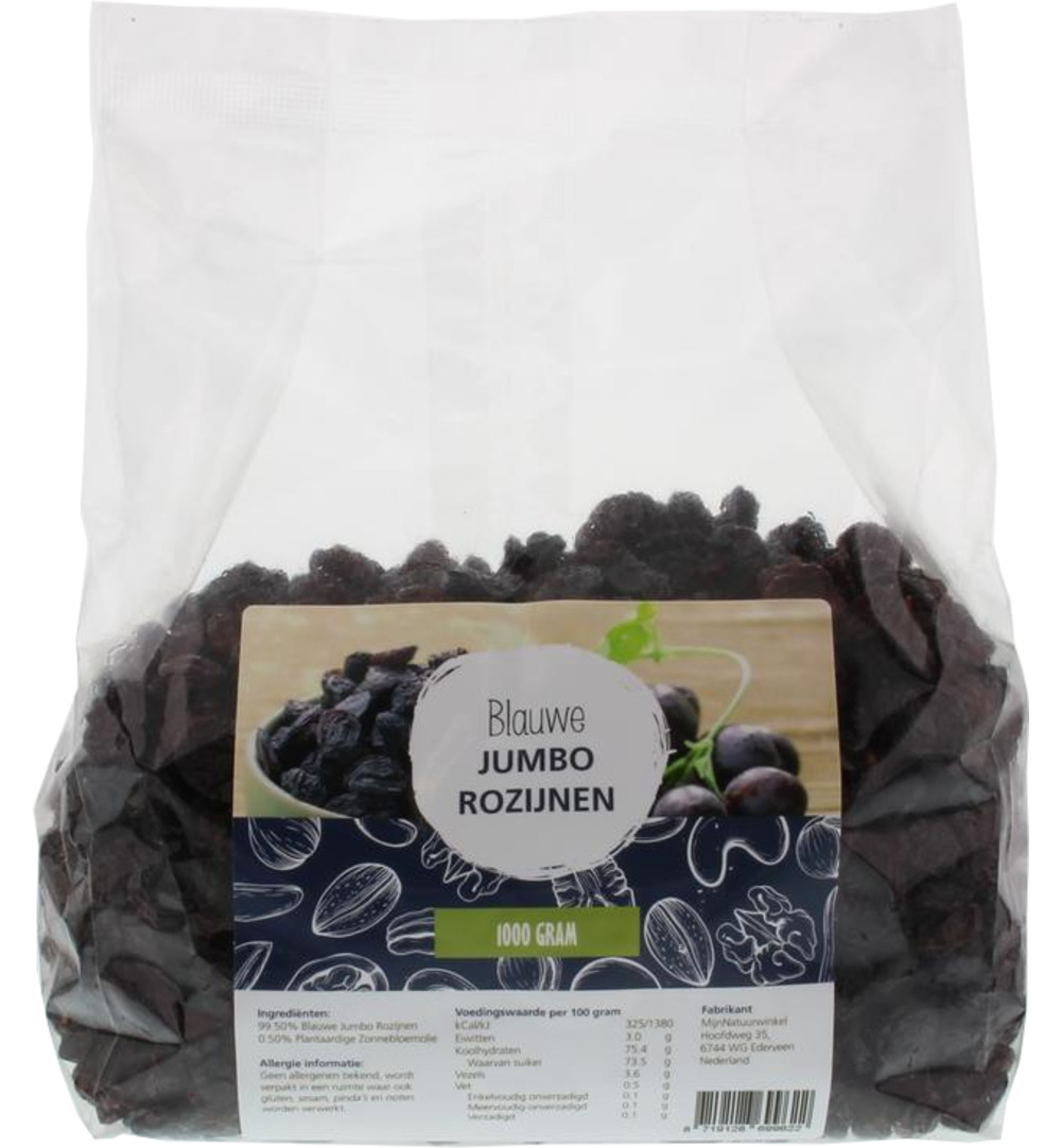 Mijnnatuurwinkel Blauwe Jumbo Rozijnen (1000 gr)