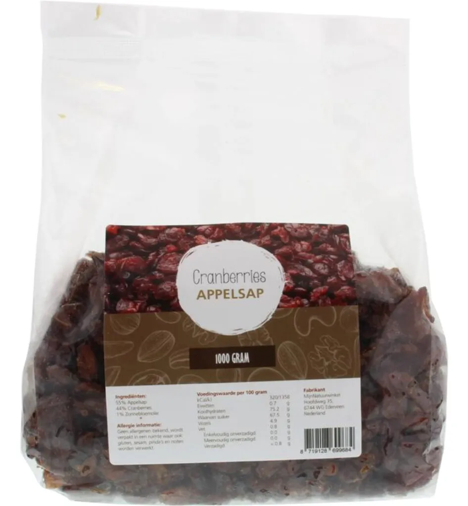 Mijnnatuurwinkel Cranberries Gezoet Met Appeldiksap (1000 gr)