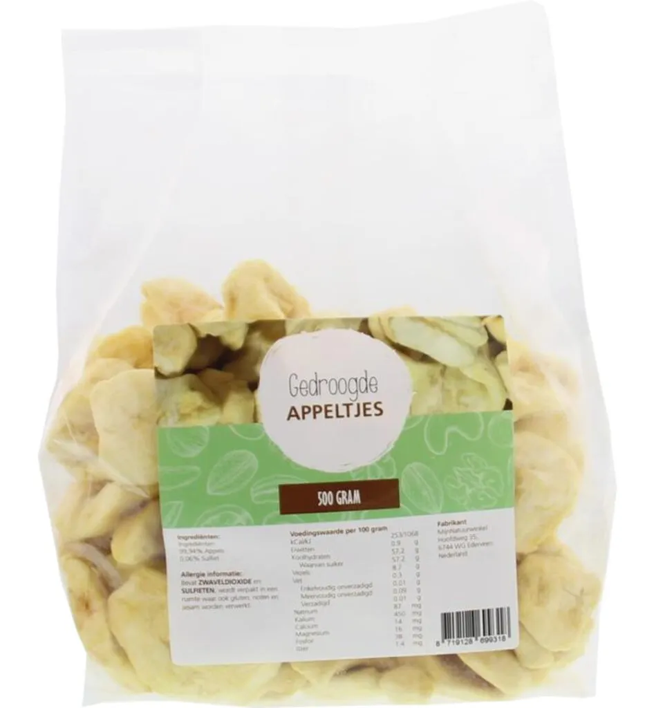Mijnnatuurwinkel Gedroogde Appeltjes (500 gr)