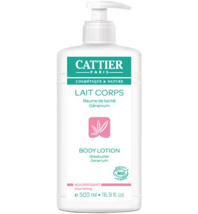 Cattier Body milk shea butter/geranium (500 ml)