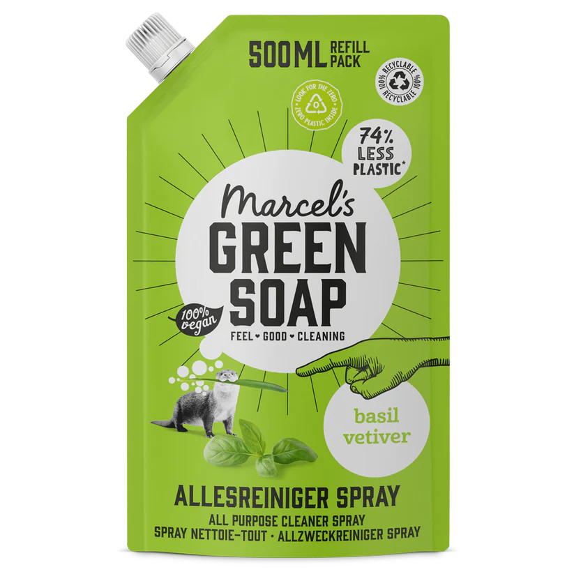 Marcel's Green Soap Allesreiniger Spray Navulling Basilicum & Vetiver (500 ml)
