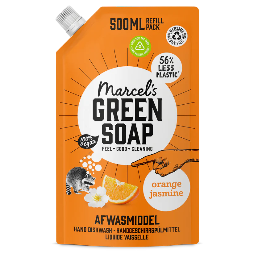 Marcel's Green Soap Afwasmiddel Navulling Sinaasappel & Jasmijn (500 ml)