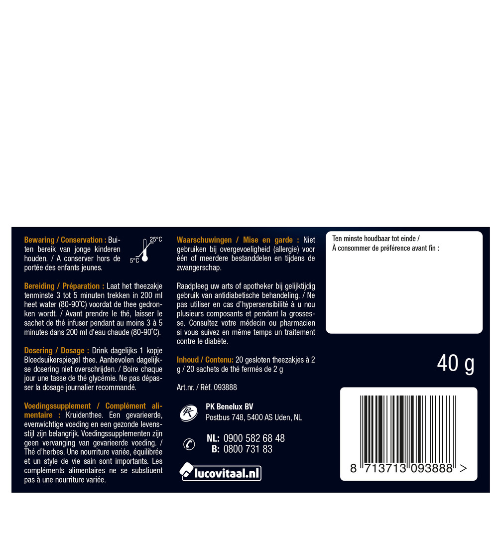 Lucovitaal Bloedsuikerspiegel Thee (20 stuks) - image 4