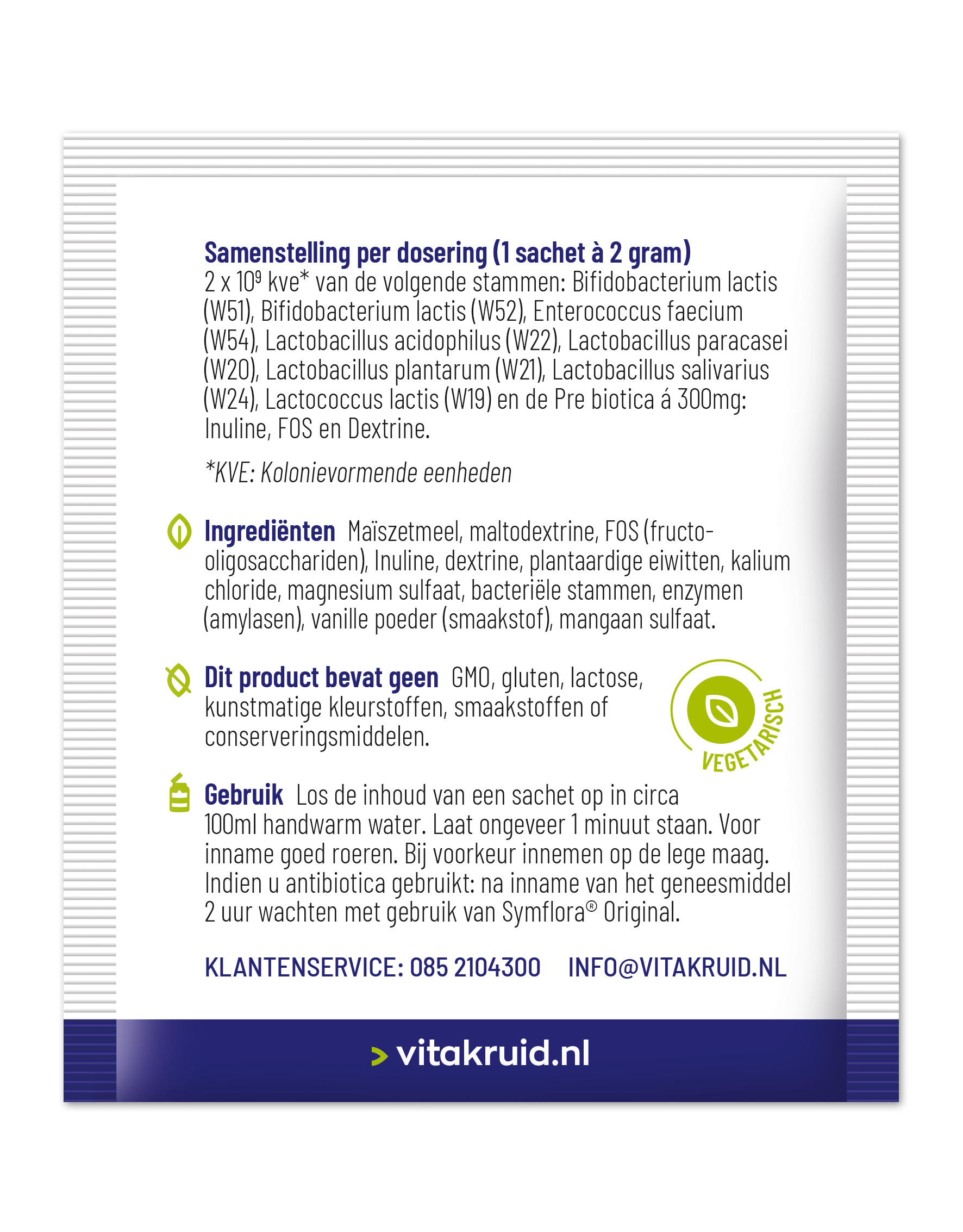 Vitakruid Symflora® Original Pre- En Probiotica 8 Stammen (60 Zakjes) - image 2