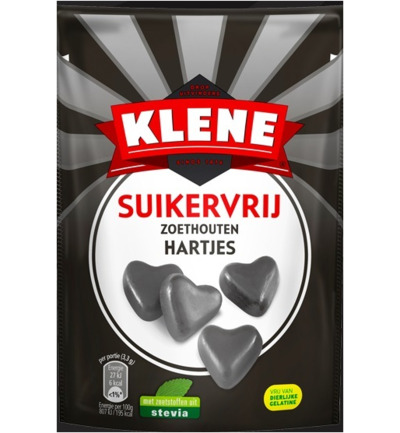Klene Zoethouten hartjes suikervrij (110 gr)