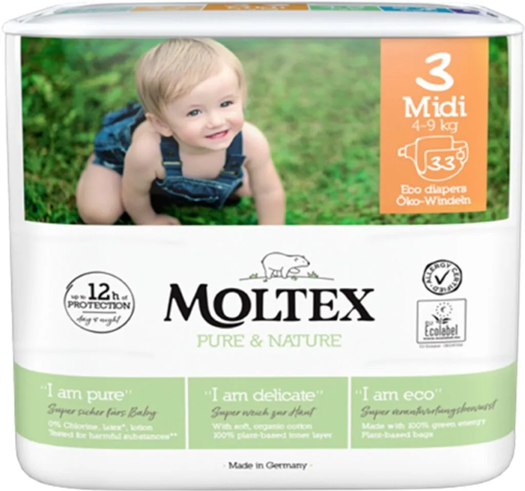 Moltex Pure & nature babyluiers midi (33 stuks)