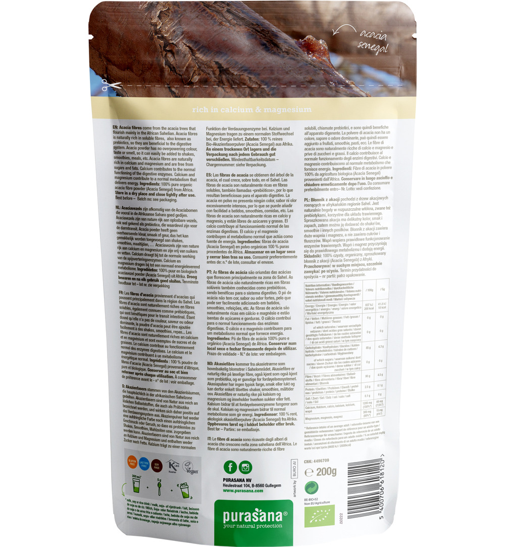Purasana Acacia Fiber - Vegan Bio (200 gr)