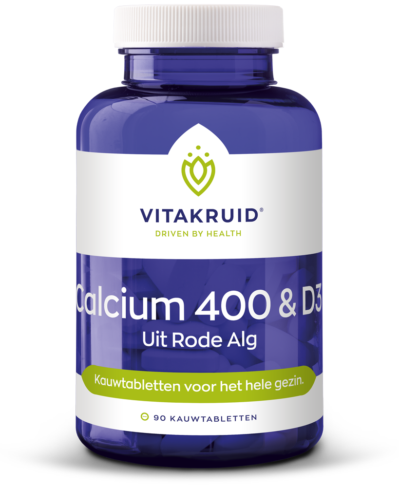 Vitakruid Calcium 400 & D3 Uit Duurzame Rode Alg Aquamin Tg® (90 kauwtabletten)