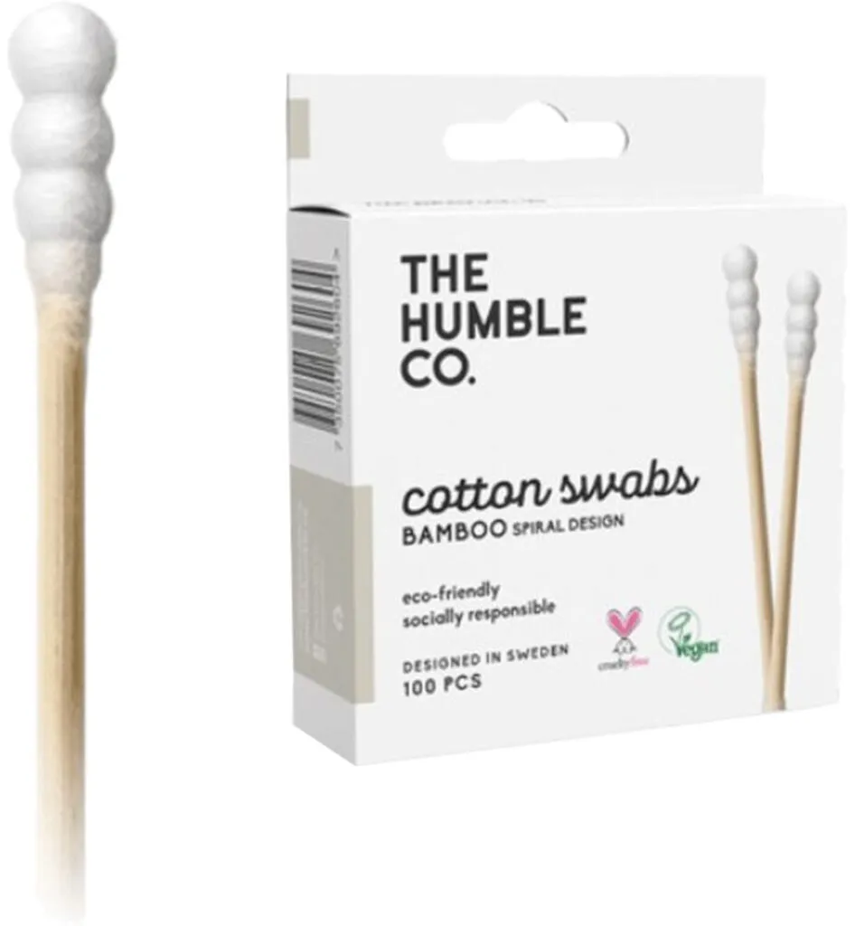 The Humble Co. Wattenstaafjes Wit Spiraal (100 stuks)