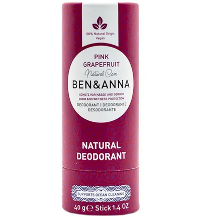 Ben & Anna Deodorant pinkgrapefruit papertube (40 gr)