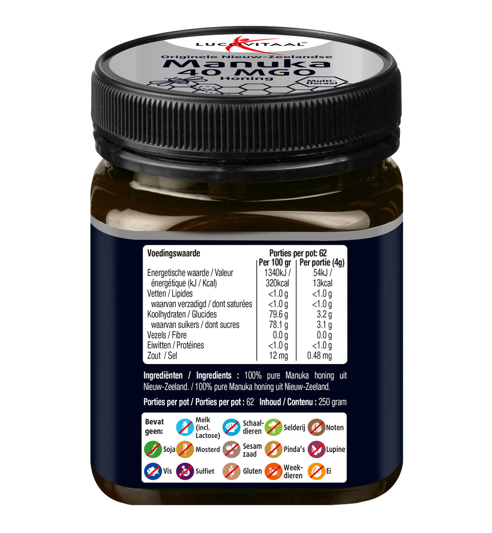 Lucovitaal Manuka 40 MGO Honing (250 gr)