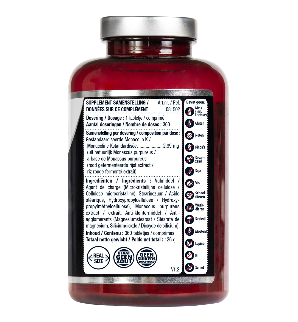 Lucovitaal Rode Gist Rijst (360 tabletjes)