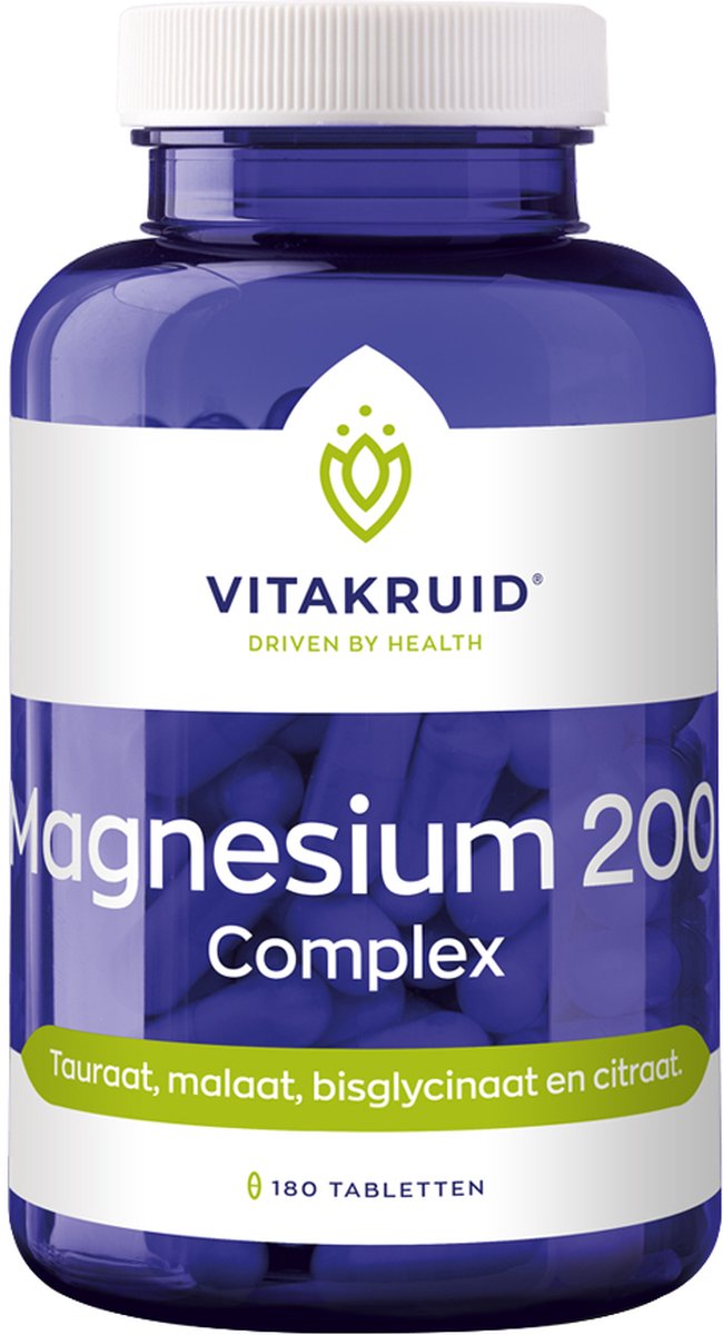 Vitakruid Magnesium 200 Complex Tauraat Malaat Bisglycinaat (180 tabletten)