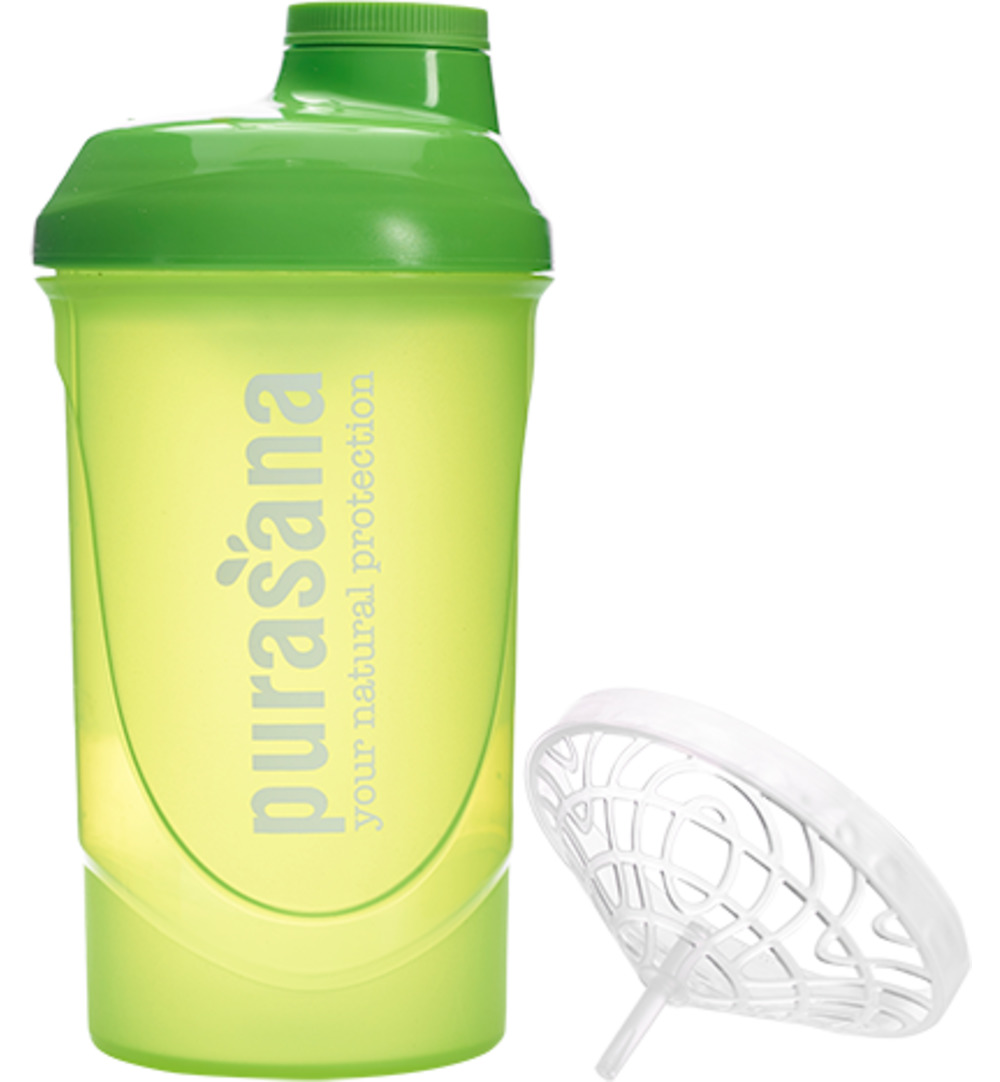 Purasana Plastic shaker 500mlgroen (1 stuk)