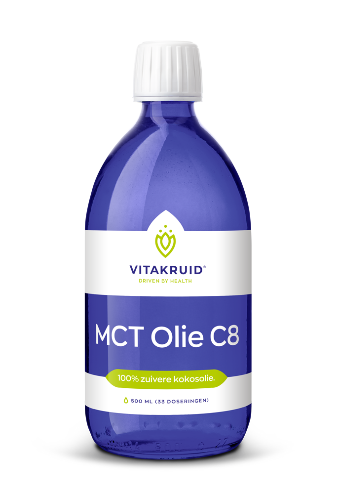 Vitakruid Mct Olie C8 100% Zuivere & Duurzame Kokosolie (500 ml)