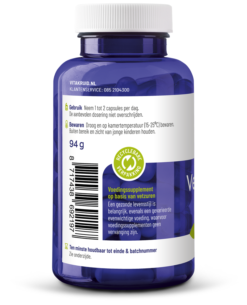 Vitakruid Vegan Omega 3 1000 Tryglyceriden 300 Dha 100 Epa (90 softgels)