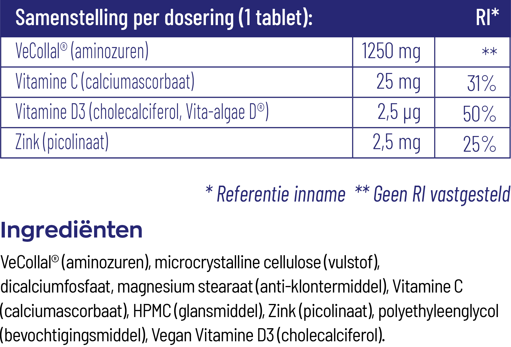 Vitakruid Vegan Collageen Builder Met Vecollalâ® (90 tabletten) - image 3