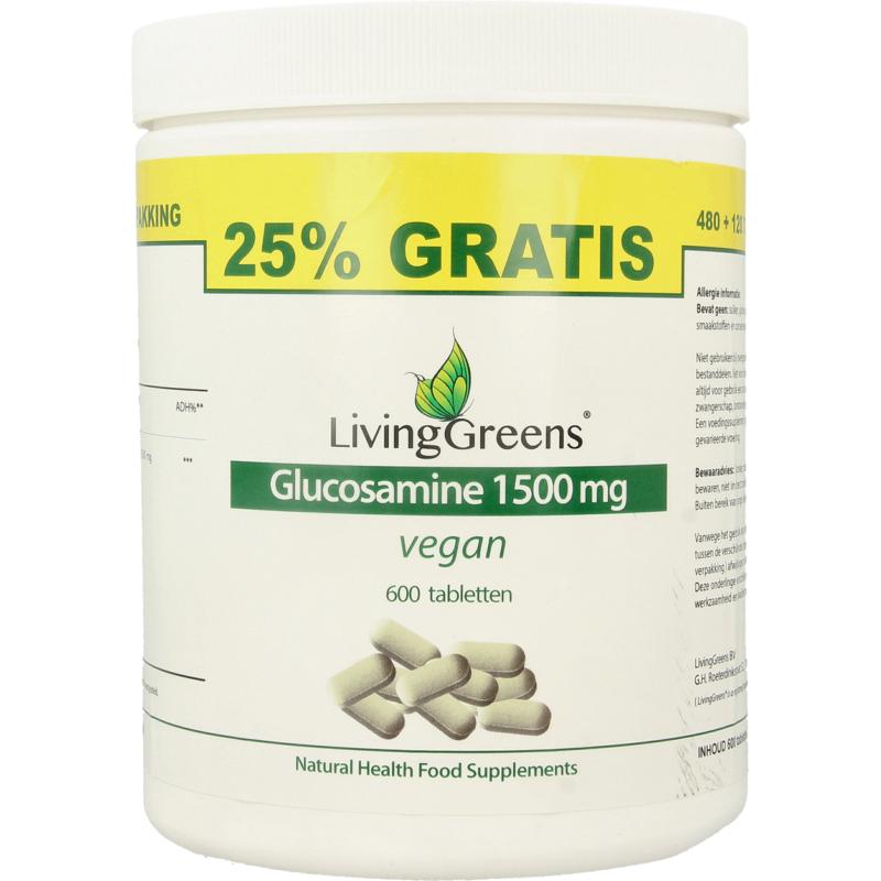 Livinggreens Glucosamine Vegan Voordeelverp Akking (600 tabletten)