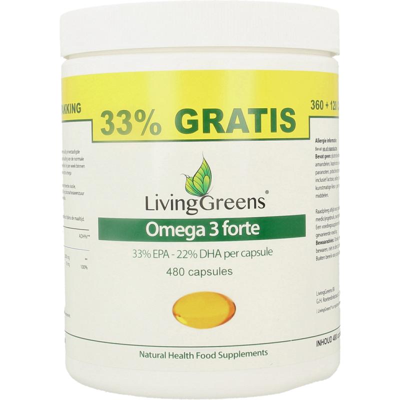 Livinggreens Omega 3 Forte Voordeelverpakki Ng (480 capsules)