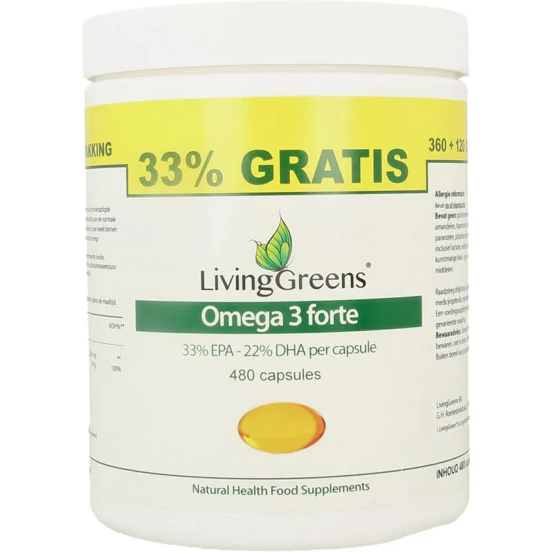 Livinggreens Omega 3 Forte Voordeelverpakki Ng (480 capsules)