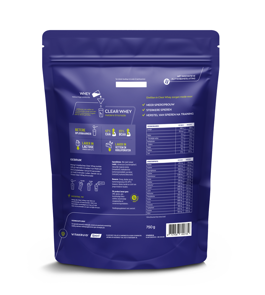 Vitakruid Clear Whey Isolate - Tropical (750 gr)