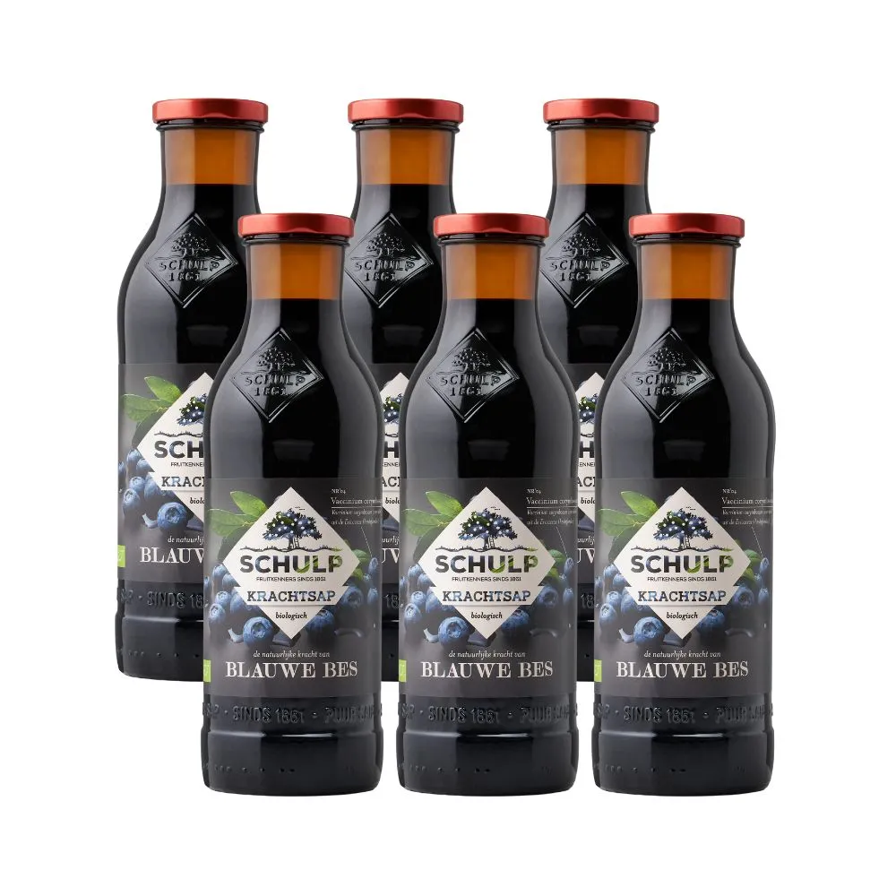 Schulp Krachtsap Blauwe Bessen Puur Bio 6 Pack (6 x 750 ml)