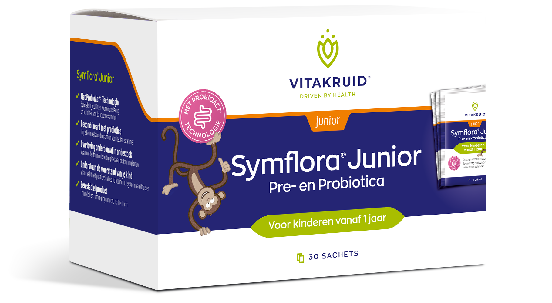 Vitakruid Symflora® Junior Pre- En Probiotica Voor Kinderen (30 zakjes)