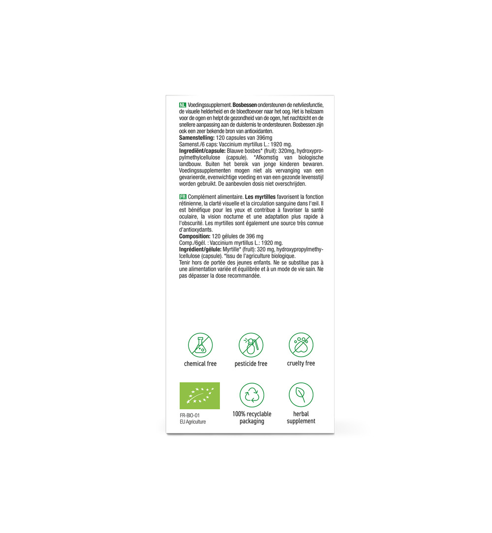 Purasana Blauwe bosbes 320 mg (120 vega capsules) - image 2