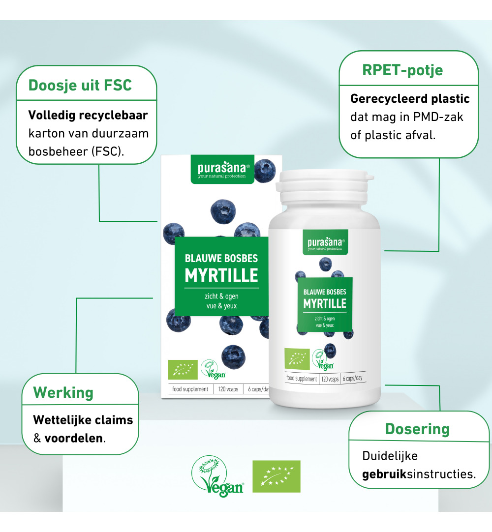 Purasana Blauwe bosbes 320 mg (120 vega capsules) - image 8