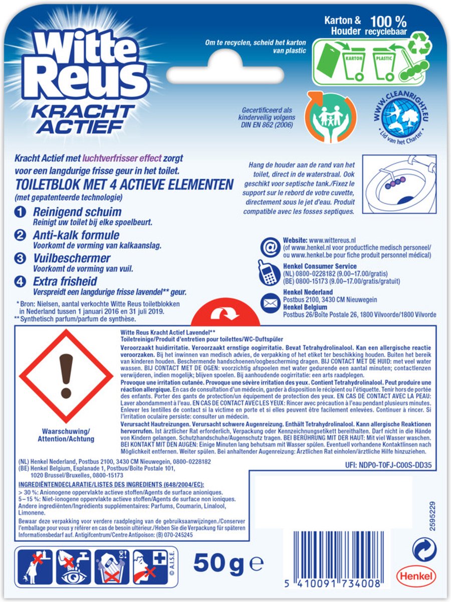 Witte Reus Kracht Actief Lavendel (50 gr)