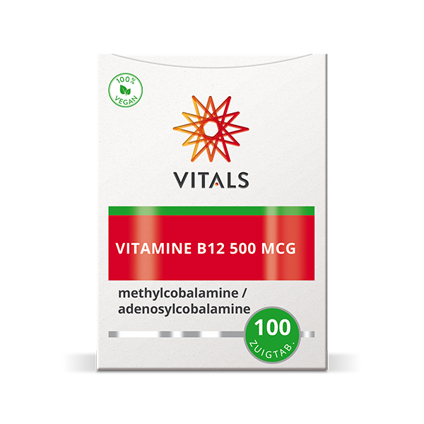 Vitals Vitamine B12 500 Mcg (100 zuigtabletten)