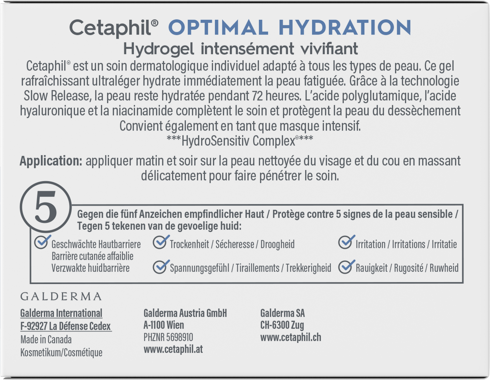 Cetaphil Optimal Hydration Intensief Herstellende Hydrogel (48 gr)