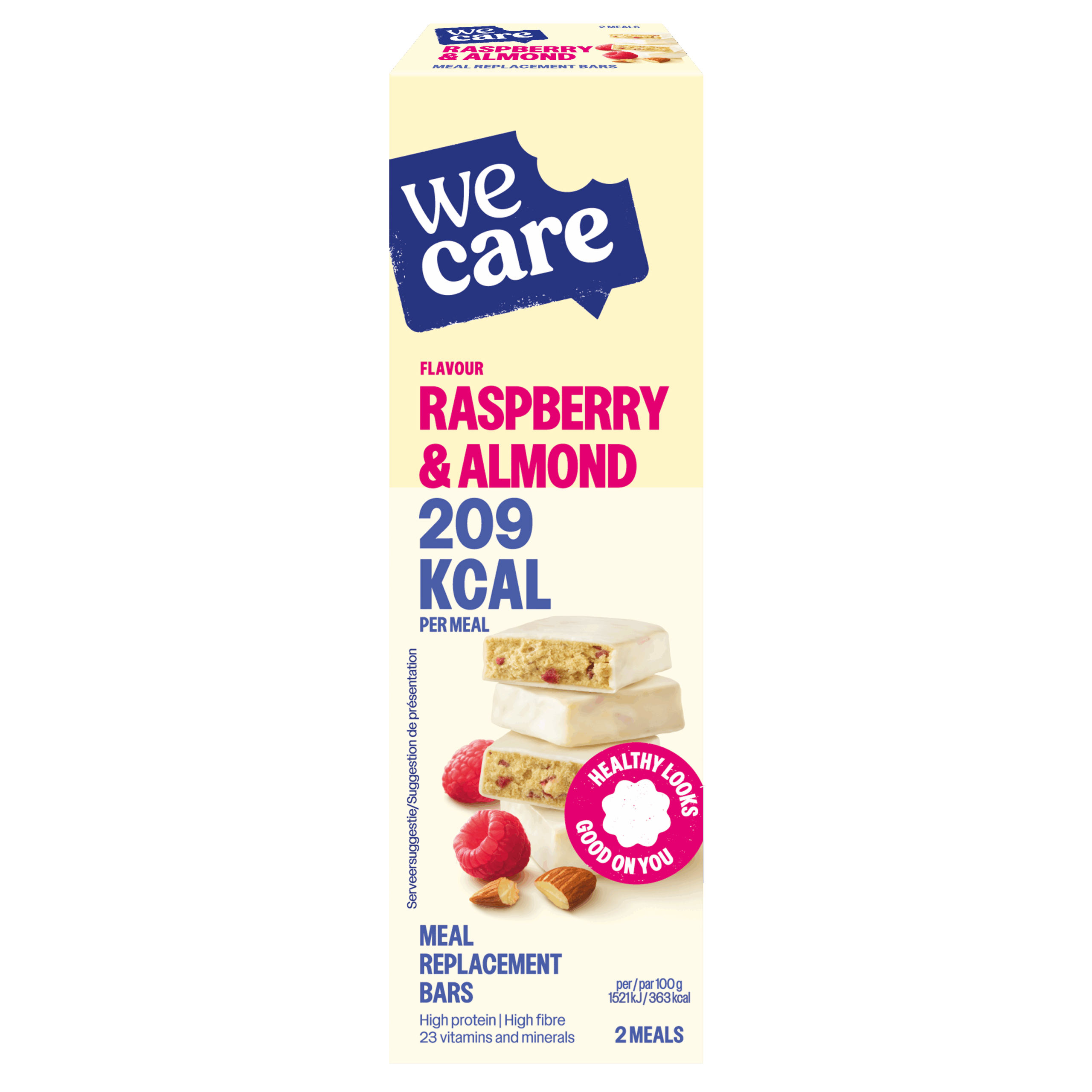 WeCare Bars rasberry almond (116 gr)
