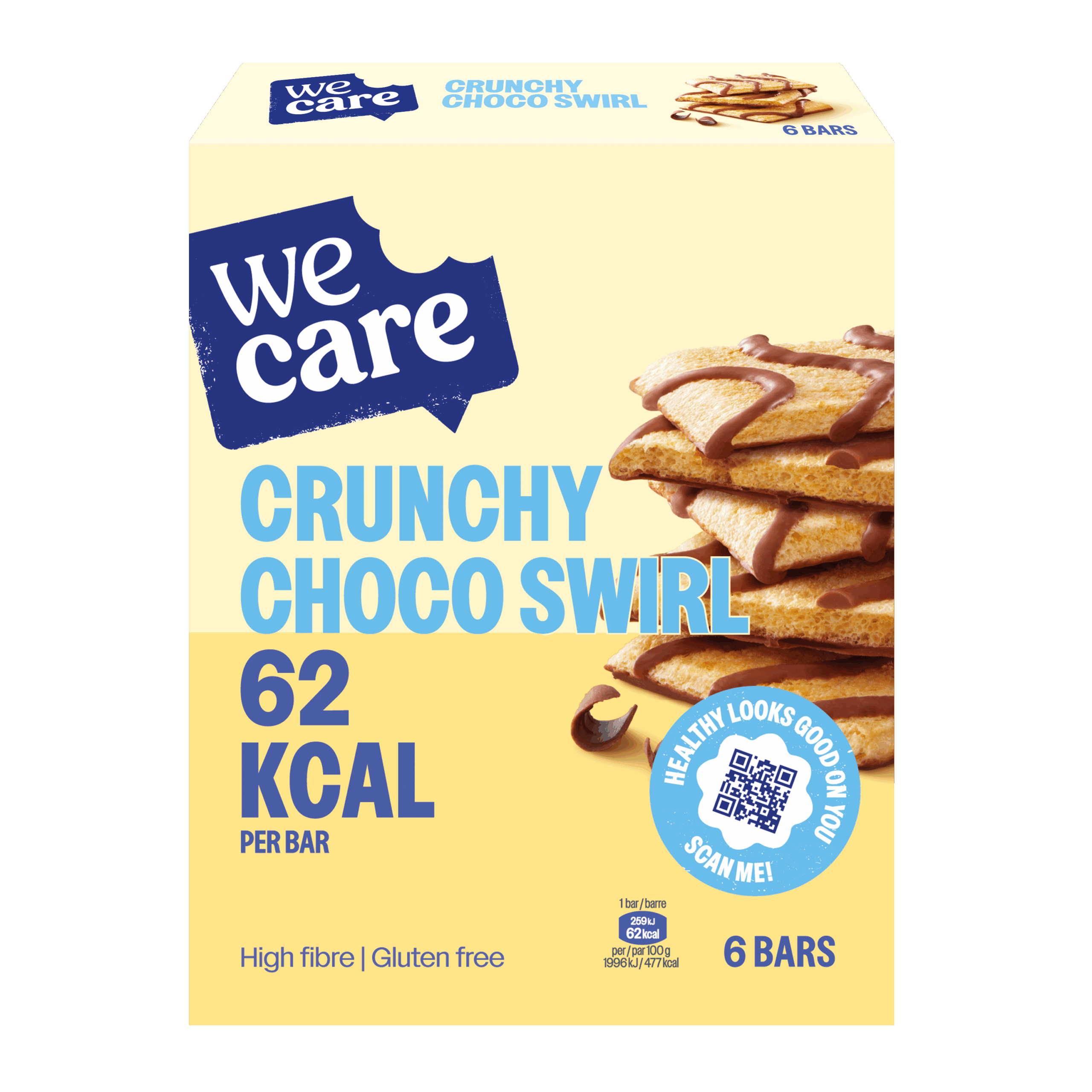 WeCare Bars crunchy choco swirl (78 gr)