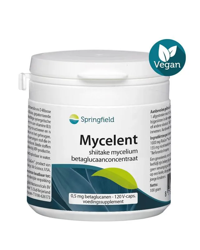 Springfield Mycelent Betaglucaanconcentraat 250mg (120 vega capsules)