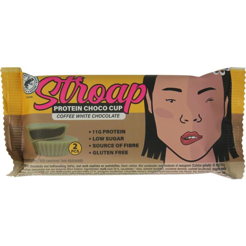 Stroap Protein Choco Cup Coffee White Chocolate (42 gr)