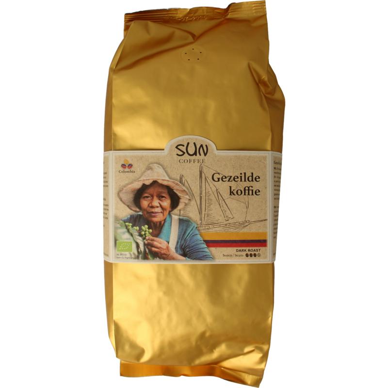 Sun Coffee Gezeilde Koffiebonen Dark Roast Bio (1000 gr)
