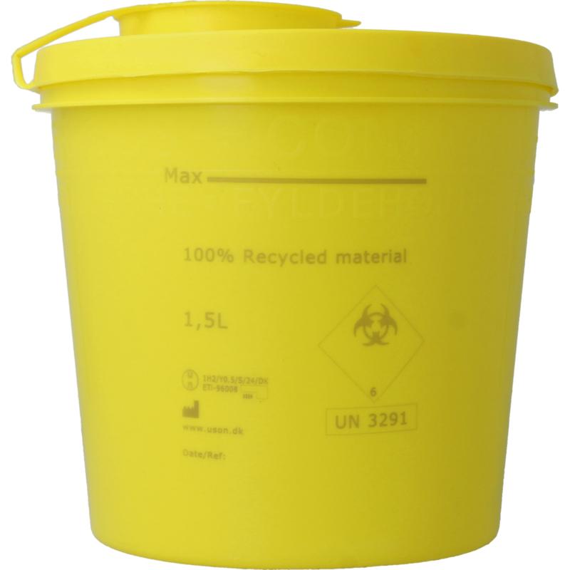 Uson Plast Naaldencontainer 1.5 Liter Geel Gerecycled Plastic (1500 ml)