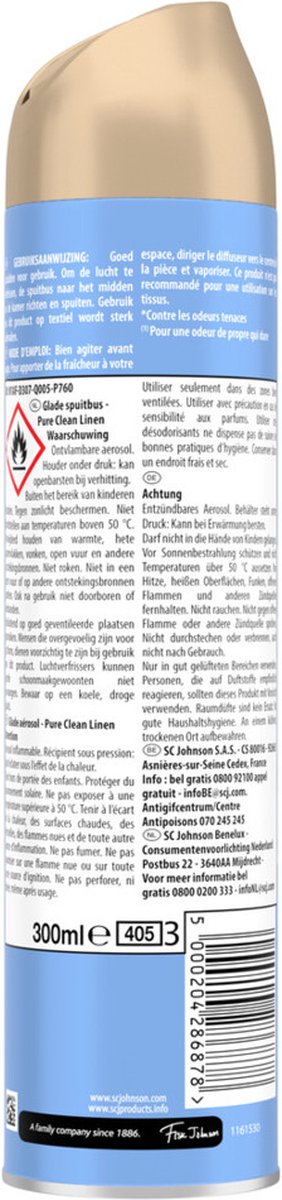 Glade Luchtverfrisser Spray Pure Clean Linen (300 ml)